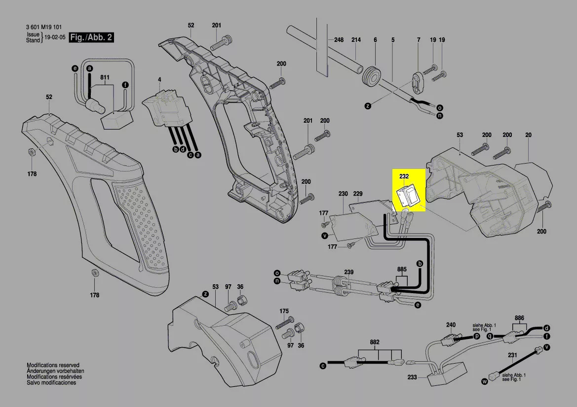 Interrupteur marche arrêt réf. 1 609 B05 392 Bosch